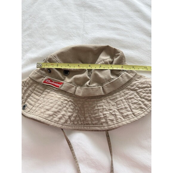 Budweiser Bucket Hat Men Tan Snaps Vented Fishing Beach Beer Drinking Hiking - Picture 8 of 9